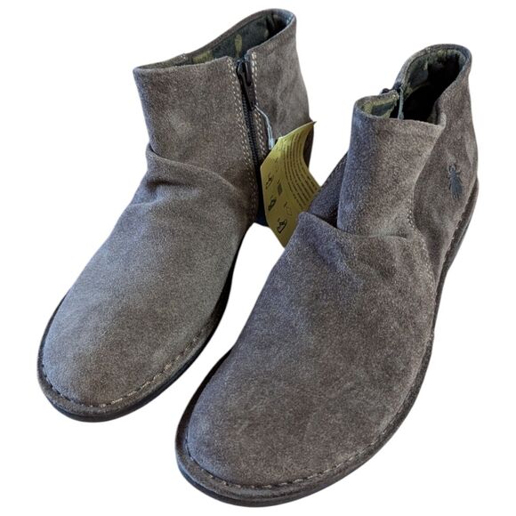 NWT Fly London EUR 39 US 8.5 9 Ankle Slouch Boot Taupe Oil Suede Boho Lagenlook - Picture 3 of 13